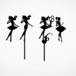 Laser Cut Girls Cake Toppers Free Vector