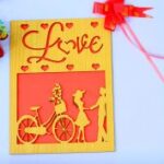 Laser Cut Valentine’s Day Card Free Vector