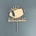 Laser Cut Rugby Ball Happy Birthday Cake Topper Free Vector