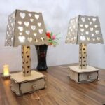 Laser Cut Table Lamp MDF 3mm Free Vector