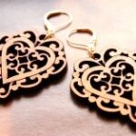 Laser Cut Heart Earrings or Pendant Free Vector
