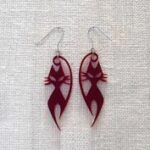 Laser Cut Two Cat Earrings Acrylic Free Vector