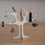 Laser Cut Wooden Tree Jewelry Stand Ring Holder DXF File