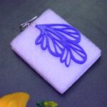 Laser Cut Blue Acrylic Earring DXF File