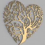 Laser Cut Heart Tree Wall Decor Free Vector