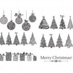 Laser Cut Engrave Christmas Tree Christmas Ball Ornaments Free Vector