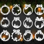 Laser Cut Christmas Ball Decorations Free Vector