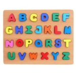 Laser Cut Wooden ABC Board Kids Early Learning Alphabet Puzzle