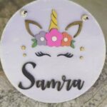 Laser Cut Personalized Unicorn Wooden Name Sign – Baby Room Wall Decoration