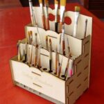 Brush Organizer Laser Cutting Free Vector