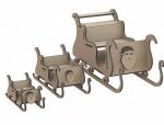 3D Sleigh wooden Christmas craft DXF File