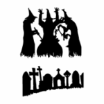 Halloween Graveyard dxf File