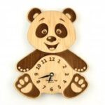 Panda Clock 3D Puzzle Laser Cut Free Vector