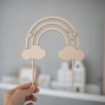 Laser Cut Cake Topper Rainbow With Stars