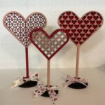Laser Cut Heart Shelf Sitter 3 Pcs Valentine’s Day Heart Sign Tall Standing