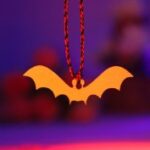 Laser Cut Wooden Halloween Bat Ornament Free Vector