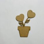 Laser Cut Flower Pot Shape Wood Cutout Free Vector