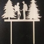 Laser Cut Tourist Couple Topper Free Vector