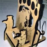 Laser Cut Bear Phone Stand Free Vector