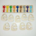 Laser Cut Kids Learning Toys Keys And Locks Free Vector