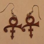 Laser Cut Love Symbol Purpleheart Earrings DXF File