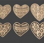 Laser Cut Valentine Day Magnets Free Vector