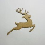 Laser Cut Unfinished Wood Flying Reindeer Shape Craft Free Vector