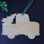 Laser Cut Christmas Truck Ornament Free Vector