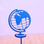 Laser Cut Globe Cake Topper DXF File