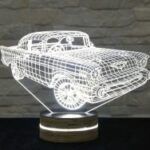 Car 3D LED Night Light Free Vector