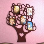 Laser Cut Family Tree with 5 Frames Free Vector