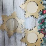 Laser Cut Snowflake Shaped Photo Frame DXF File