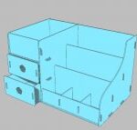 Laser Cut Desk Organizer with Drawers Free Vector