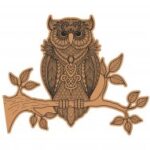 Decorative Owl Sitting On Branch Laser Cut Engraving Template Free Vector