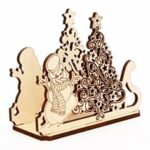 Laser Cut Christmas Tree Snowman Napkin Holder Free Vector
