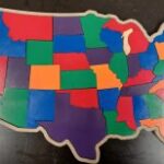 Laser Cut Wooden USA Map Puzzle For Kids DXF File