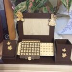 Laser Cut Desk Organizer With Calendar Photo Frame Phone Holder Free Vector