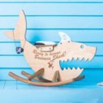 Laser Cut Wooden Rocking Shark Kids Furniture Free Vector