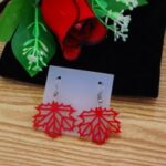 Laser Cut Acrylic Leaf Earring DXF File