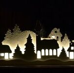 Laser Cut Christmas New Year Night Lamp Shadow Box Free Vector