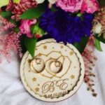 Laser Cut Personalized Wedding Ring Holder Free Vector