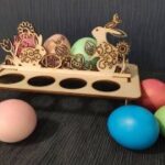 Laser Cut Wood Decorative Easter Egg Stand Free Vector