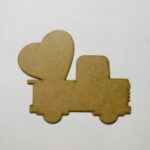 Laser Cut Heart Truck Wood Cutout Free Vector
