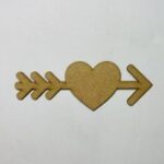 Laser Cut Unfinished Arrow Heart Shape Wood Cutout Free Vector