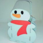Laser Cut Snowman Pen Holder Organizer Free Vector