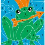 Laser Cut Frog Color By Number Puzzle For Kids Free Vector