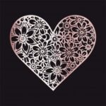 Laser Cut Flower Heart Decor Free Vector