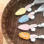 Laser Cut Carrot Tag With Bunny Ears Personalized