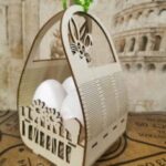 Laser Cut Easter Egg Decorative Basket Free Vector
