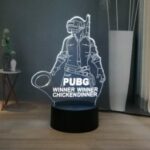 Laser Cut PUBG Mobile 3D Illusion Lamp Winner Winner Chicken Dinner Free Vector